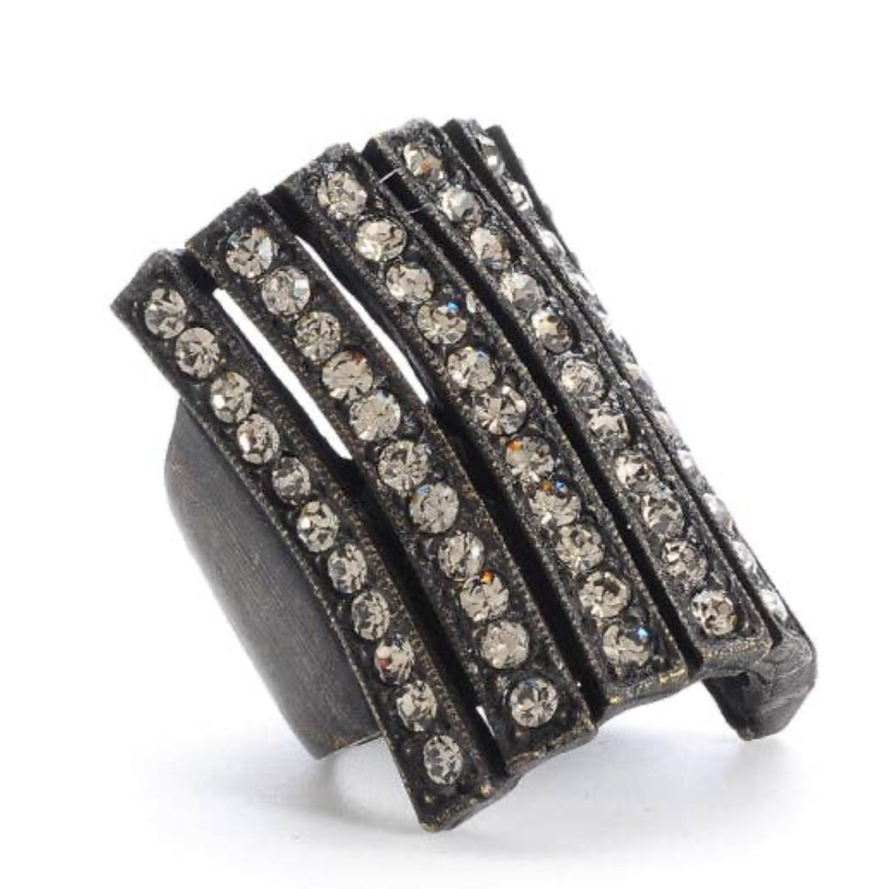 Handmade Crystal Shield Ring